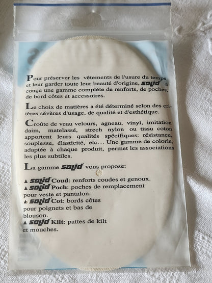 coudes et genoux patches renforts protége vintage ancien  blanc