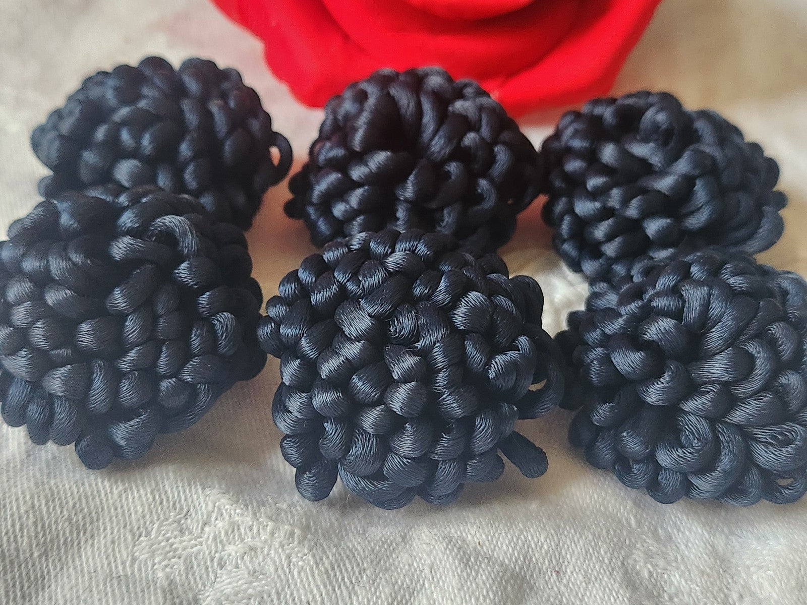 Haute couture lot 6 gros bouton ancien bleu passementerie 3,3 cm ref  3932