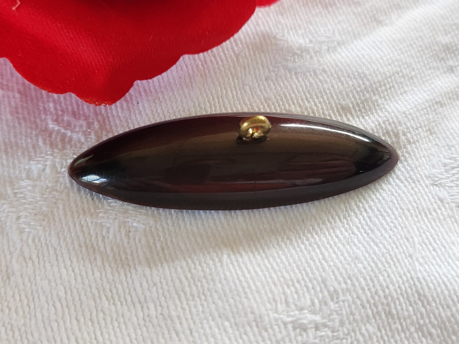 collection trés long bouton ancien marron  vintage 4,8 cm D3G