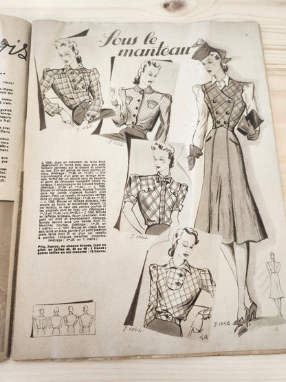 Mode du jour 1939 n°971 deux tissus c chic  robes garnies de tricot