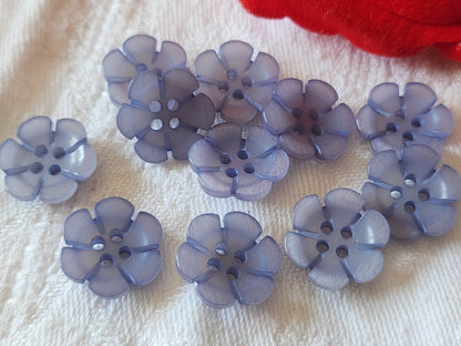 Lot 11 boutons vintage petits marguerite bleu 1,5 cm mini trou ref 6025