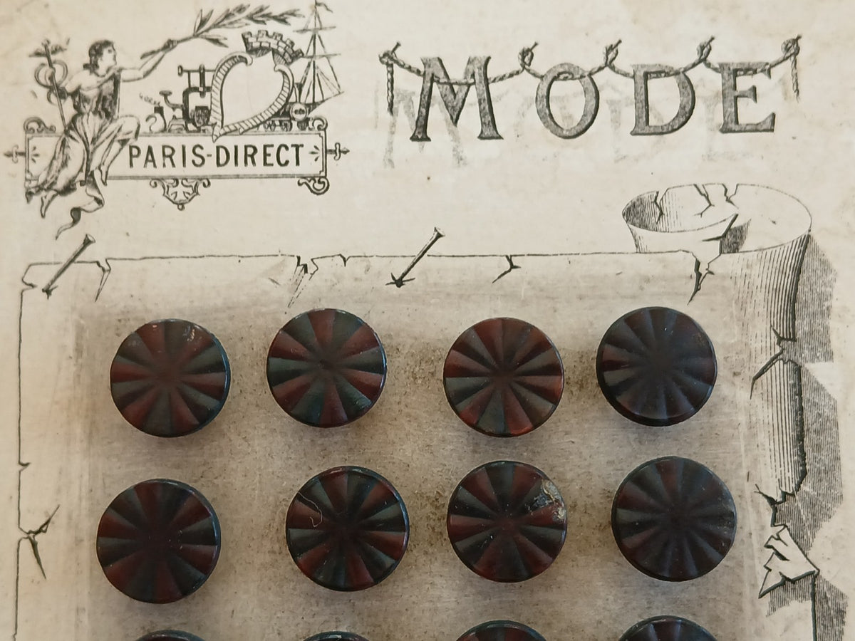 Collection lot 24 boutons anciens pieds  1,1 cm ou 11 mm vers 1900