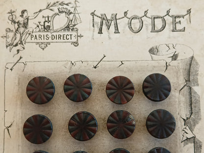 Collection lot 24 boutons anciens pieds  1,1 cm ou 11 mm vers 1900