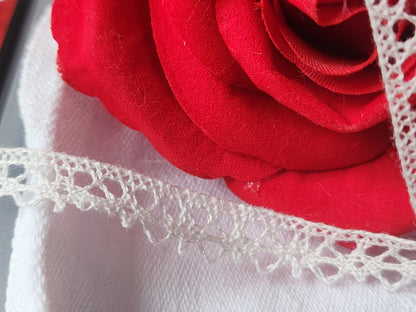 Dentelle vintage blanc blanche   coton 5 métres sur 1 cm A1