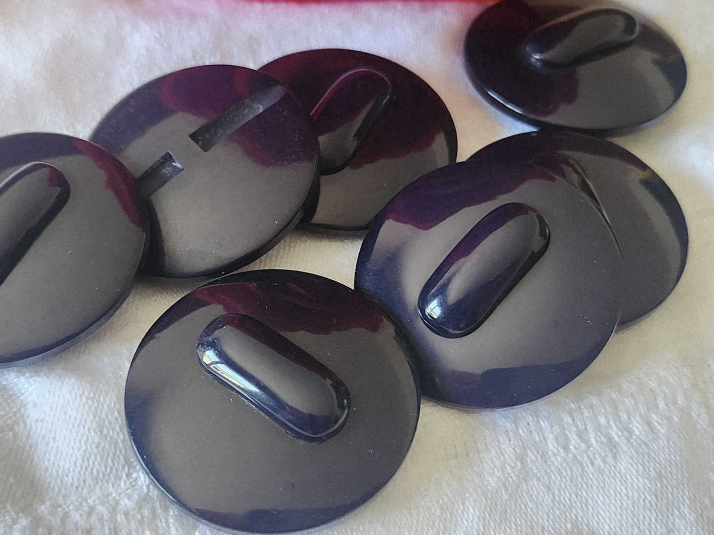 Lot 6 énormes boutons vintage bleu XXL à pied 3,8 cm ref 6109