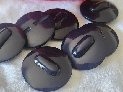 Lot 6 énormes boutons vintage bleu XXL à pied 3,8 cm ref 6109
