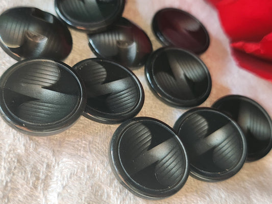 Lot 10boutons vintage à pied gris noir camaieu 1,7 cm ref 2800