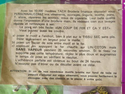 lot 3 anciens patch vintage thermocollant "girafe" broderie customisation 