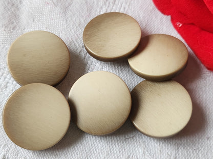 Lot 6 boutons vintage marron crème lisse à pied diamètre: 2,1 cm ref 2401