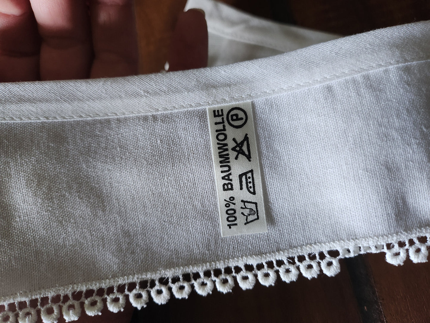 Ancien  col tissu blanc tramée  dentelle  vintage  B1-70