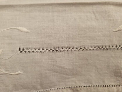 Duo portes serviettes anciens  pochette brodée fil tiré B6