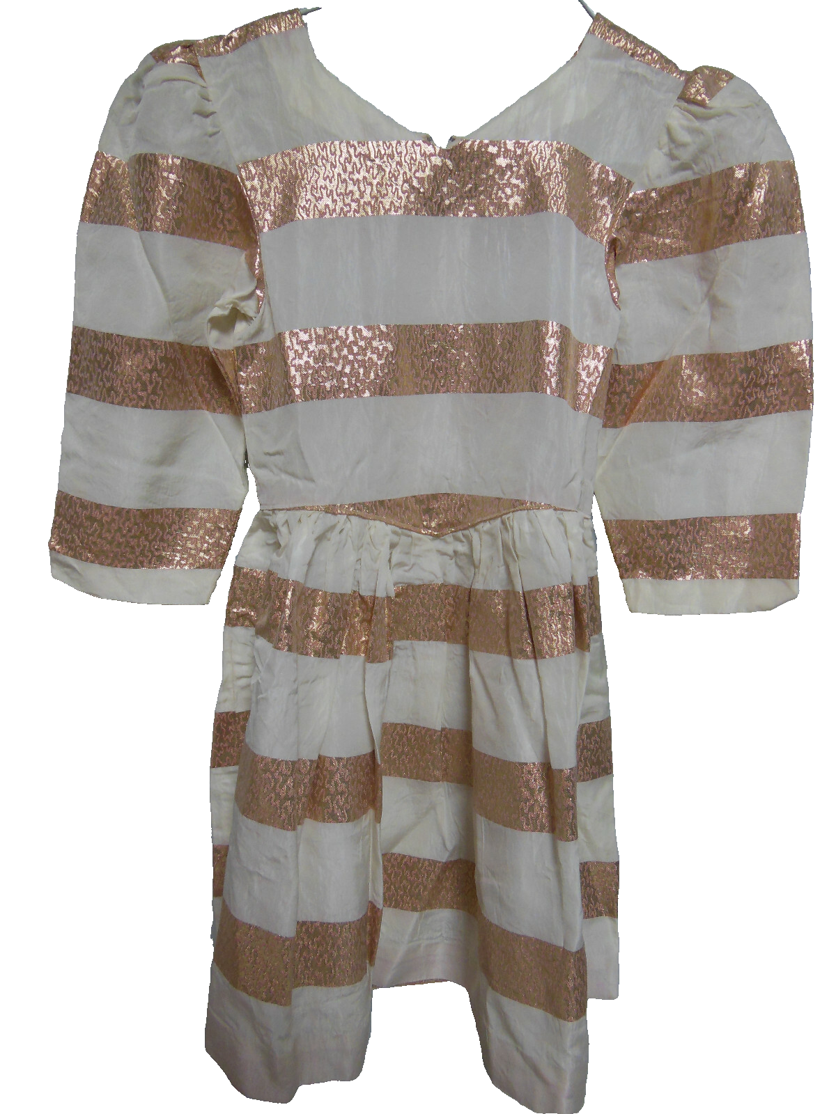 Jolie robe ancienne petite fille grande poupée crème vintage jamais portée B1
