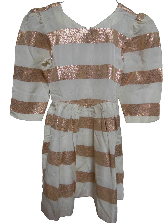 Jolie robe ancienne petite fille grande poupée crème vintage jamais portée B1