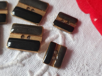 Lot 6 boutons vintage en métal tons marron 1,5 sur 1,8 et 1 sur 1,2 cm ref  387