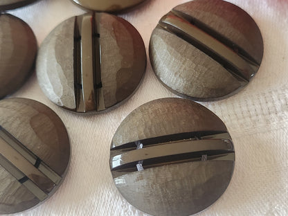 Lot 6 gros  boutons vintage marron ajouré à pied 2,7 cm ref 3949