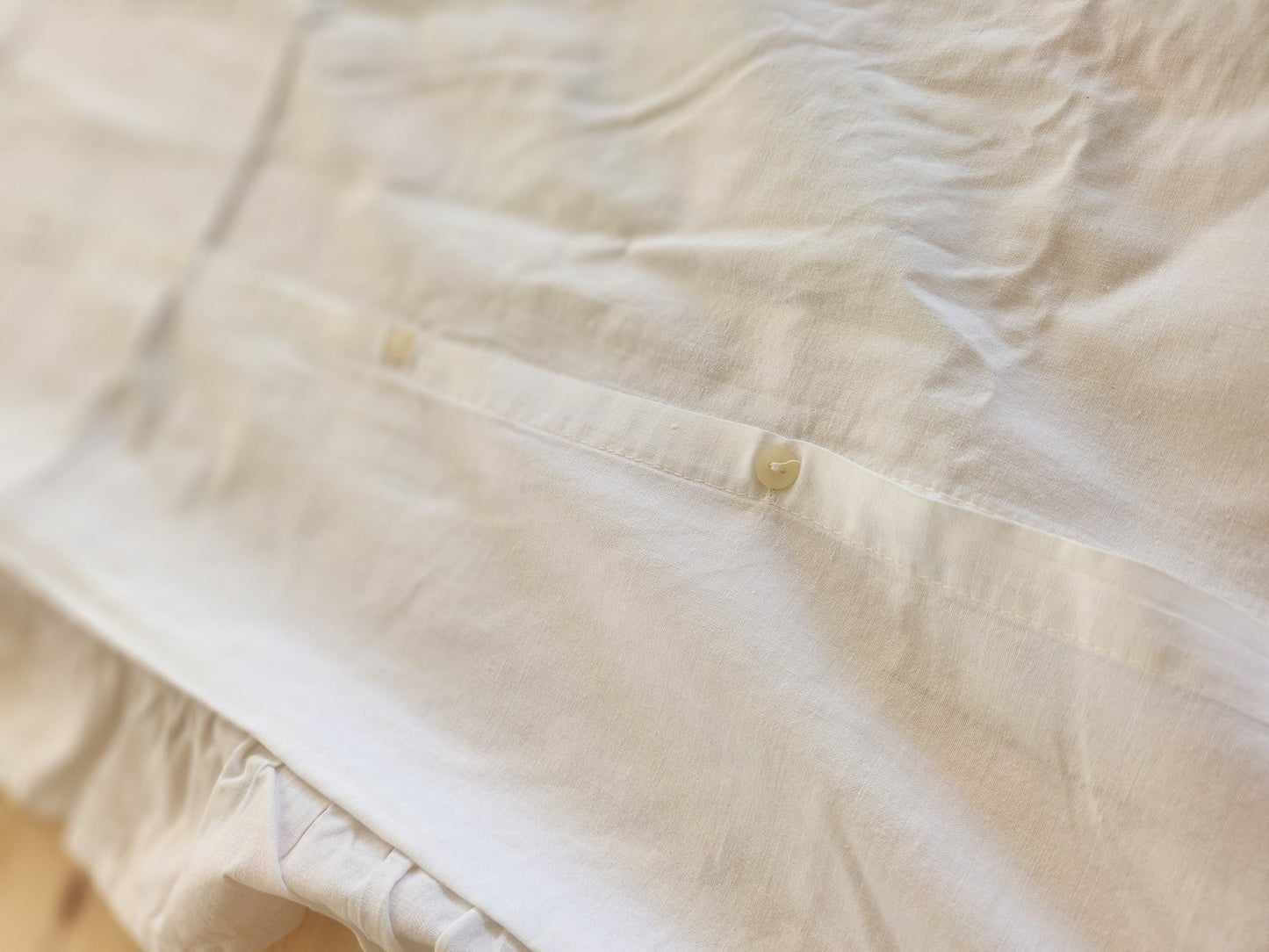 Ancienne housse d'édredon broderie froufrou petit jour B6