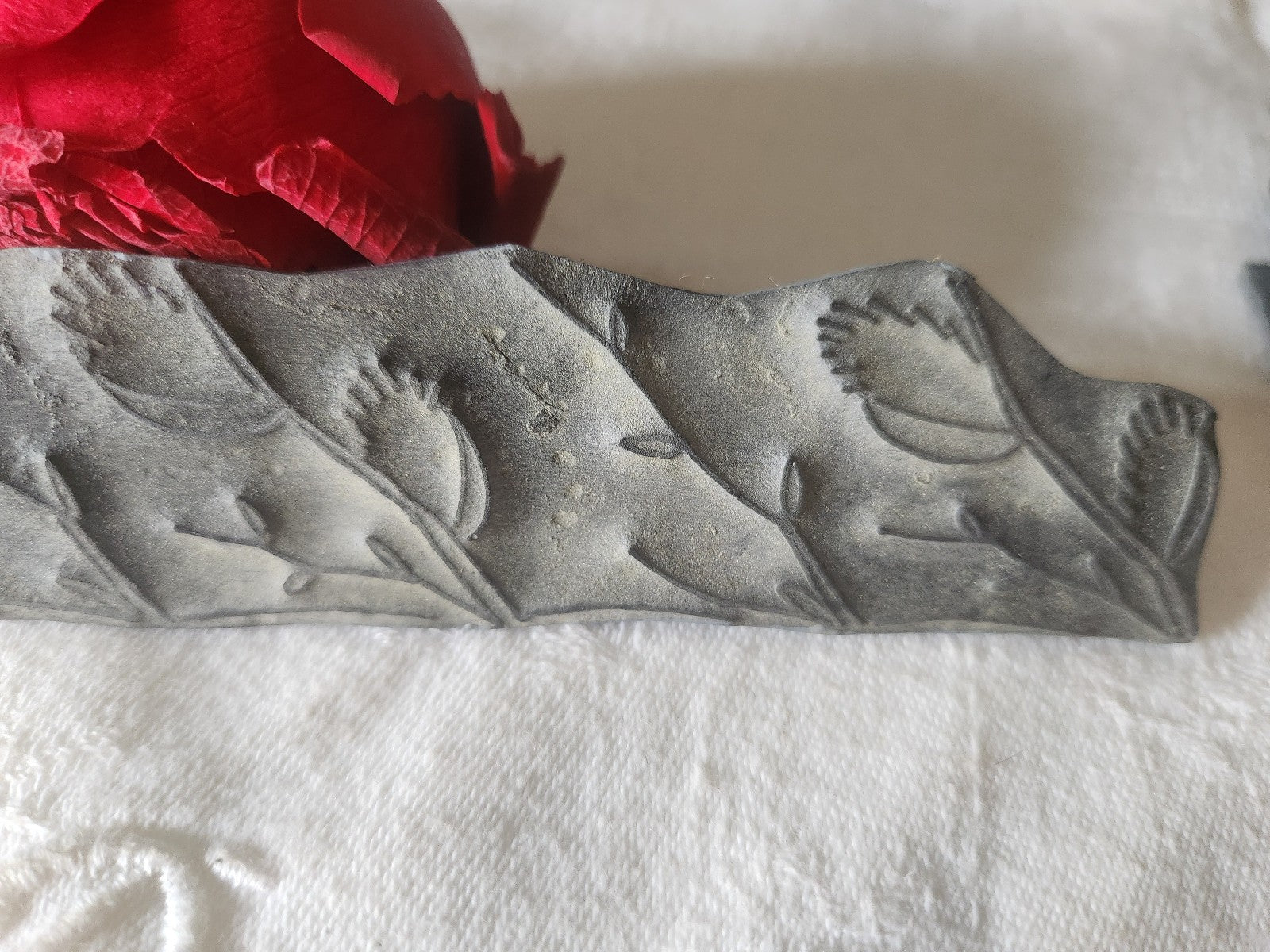 Tampon ancien sans support frise broderie collection fleur    n°36-2