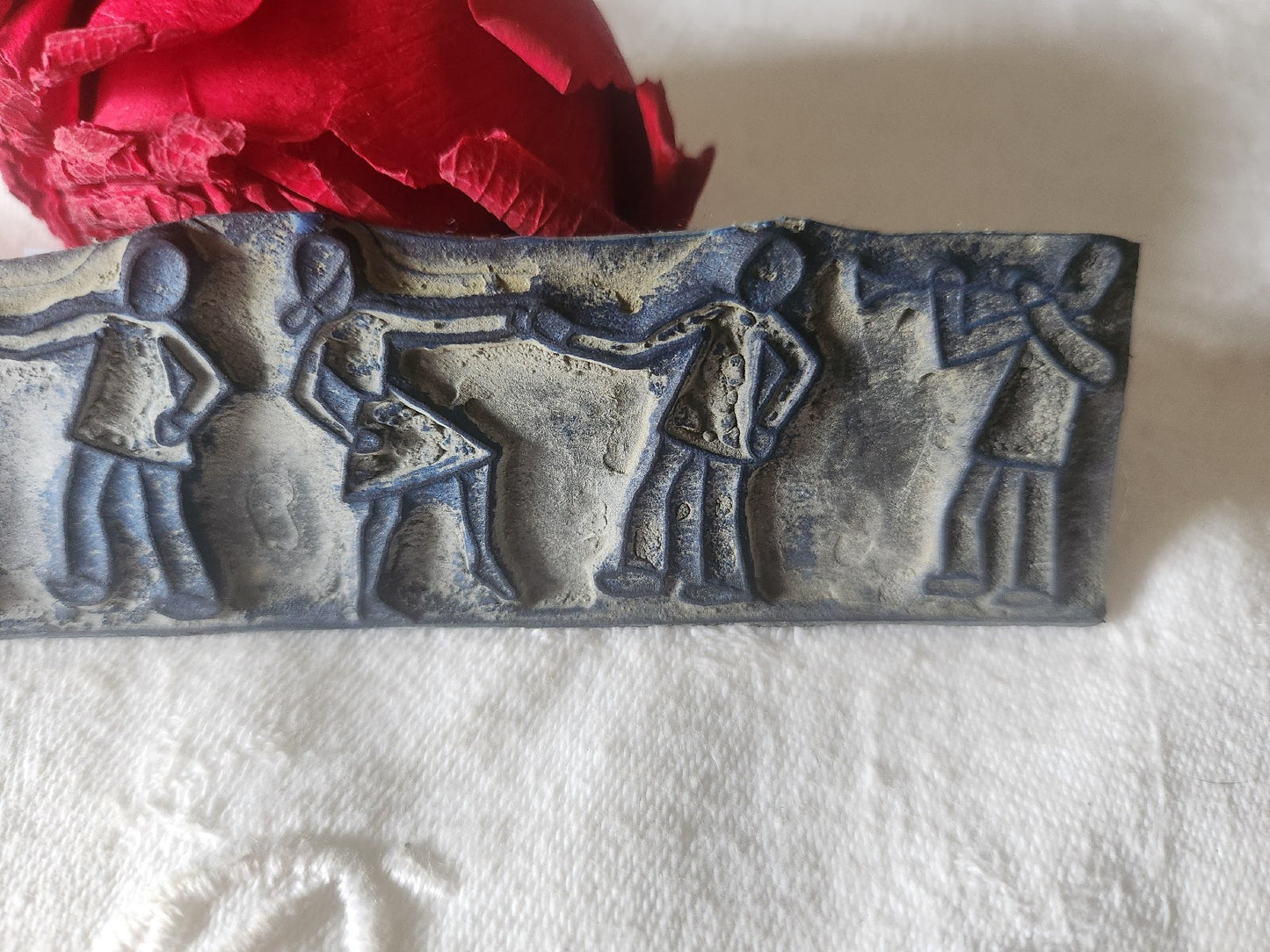 Tampon ancien sans support frise broderie collection bal danse fete   n°33-2
