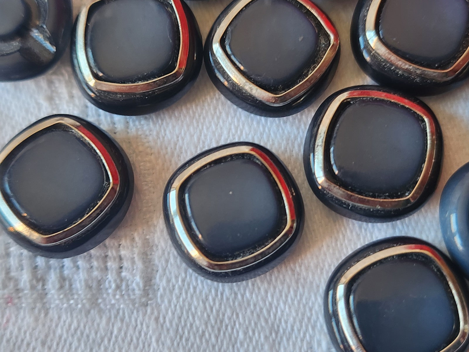 Lot 10 boutons vintage bleu argenté pied 1,5 cm ref 2497