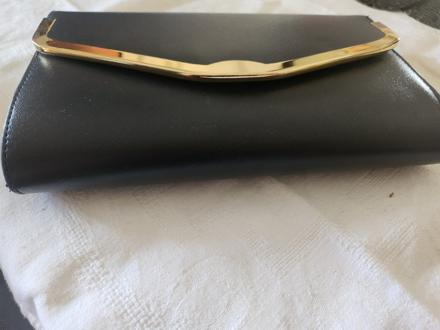 Pochette vintage bleu doré synthetique  Sac à main