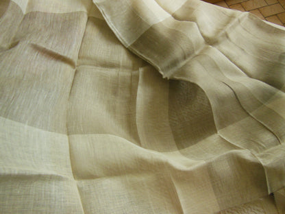 Coupon tissu moderne marron crème blanc trame 1 m 10 sur 1 m 47 B6