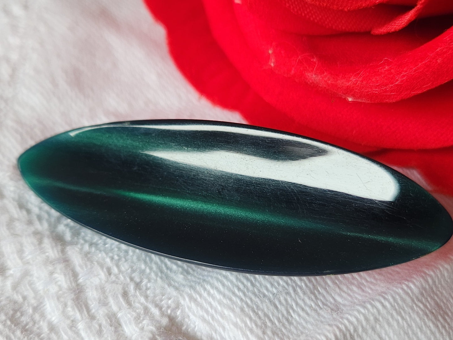 collection trés long bouton ancien vert vintage 4,8 cm G12K