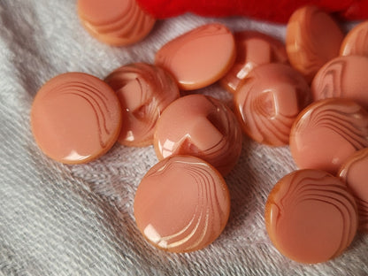 Lot 13 boutons vintage petits rose veiné  à pied 1,2 cm ref 613