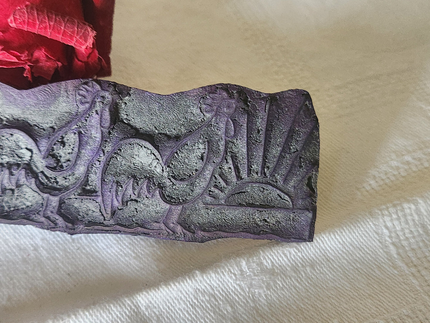 Tampon ancien sans support frise idéal broderie collection coq levé du jour n°12