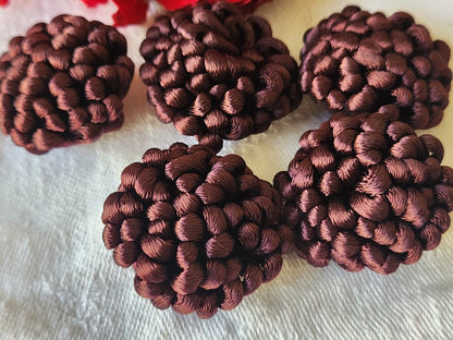 Lot 5 gros bouton ancien marron/lie de vin  passementerie 3,1  cm ref 3750