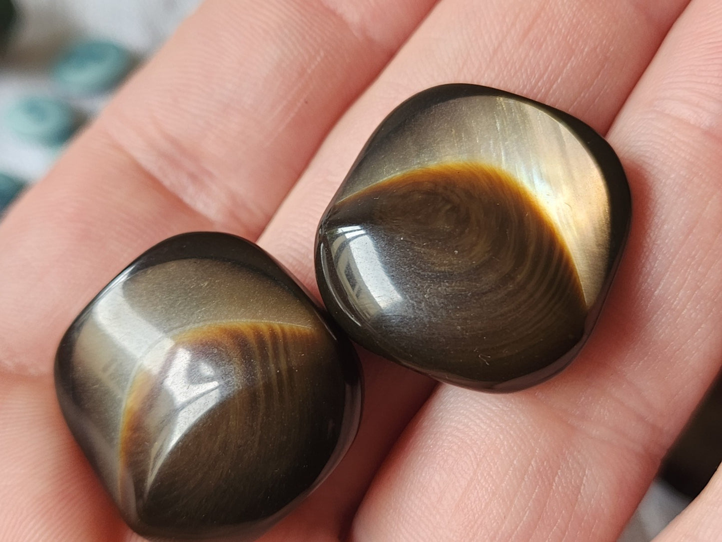 Lot 6 boutons vintage volume marron reflet nacré pied 2,2 cm ref 3566
