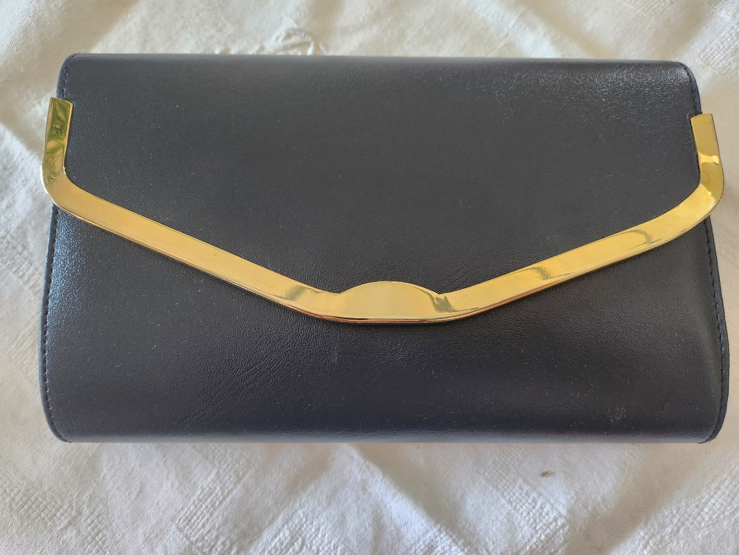 Pochette vintage bleu doré synthetique  Sac à main