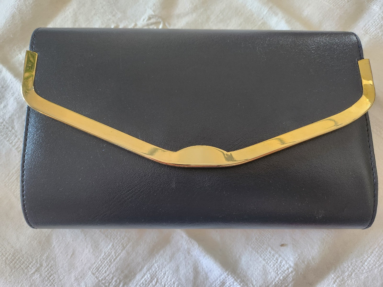 Pochette vintage bleu doré synthetique  Sac à main