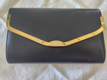 Pochette vintage bleu doré synthetique  Sac à main