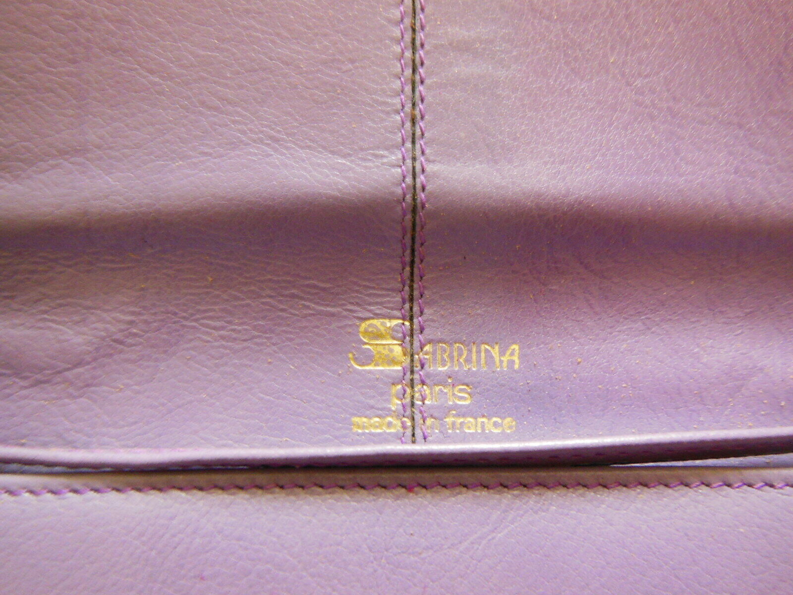 Ancien sac à main vintage violet épaule création Sabrina Paris original retro