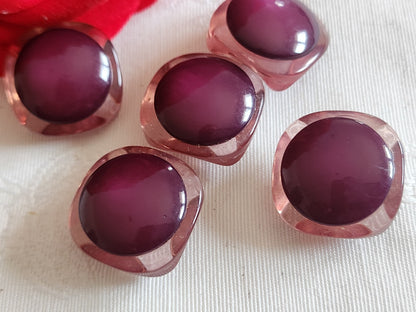 Lot 5 boutons vintage superbe violet pied 2 cm ou 20 mm ref 6391