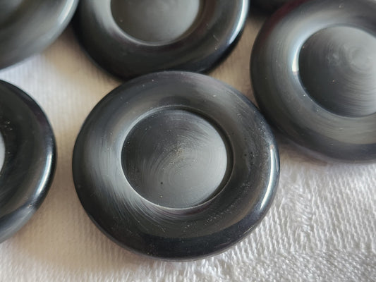 Lot 6 gros boutons vintage gris camaieu pied 3 cm ref 1108