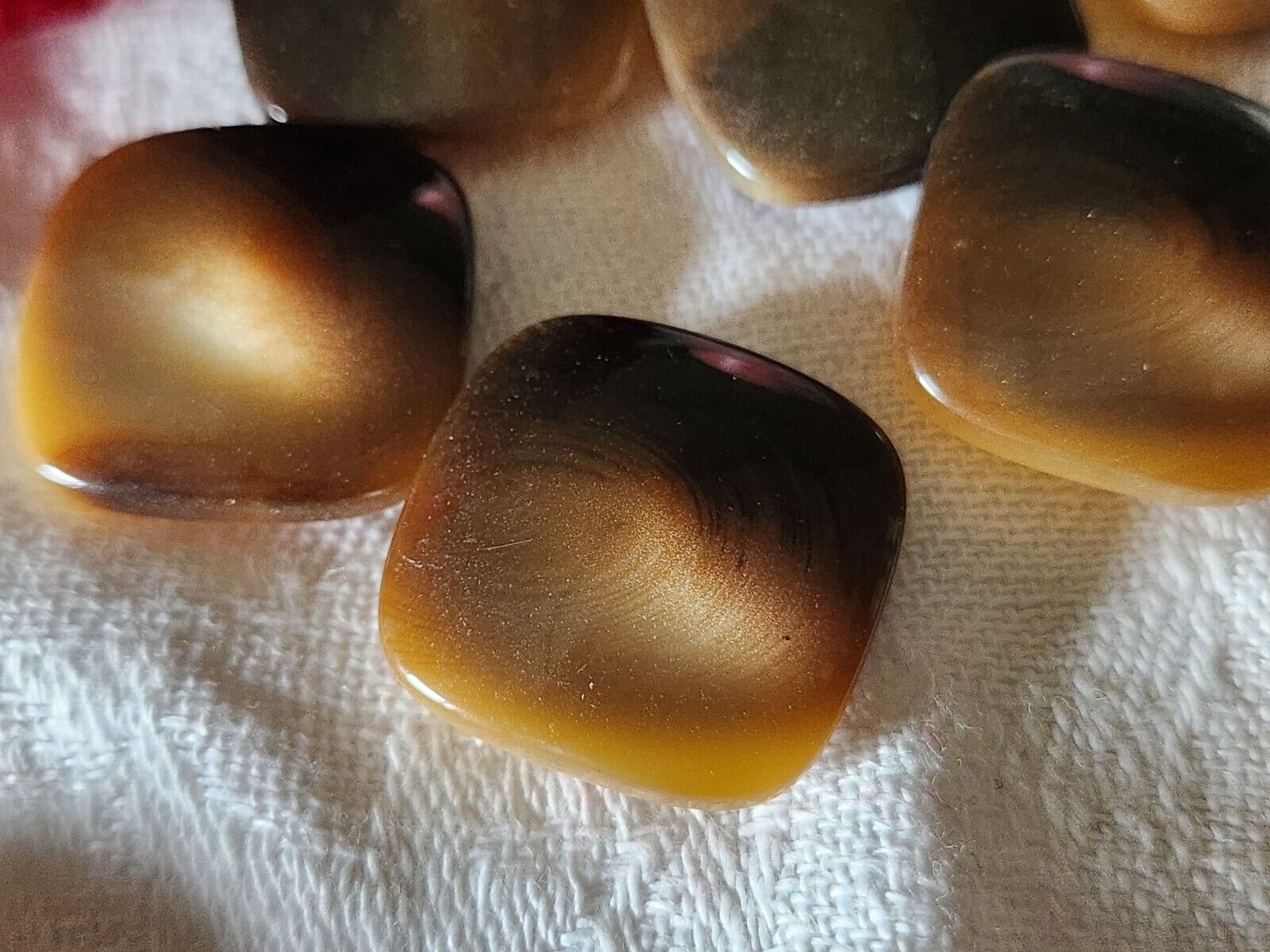 Lot 6 boutons vintage marron camaïeu à pied 2,1 cm ref 3197