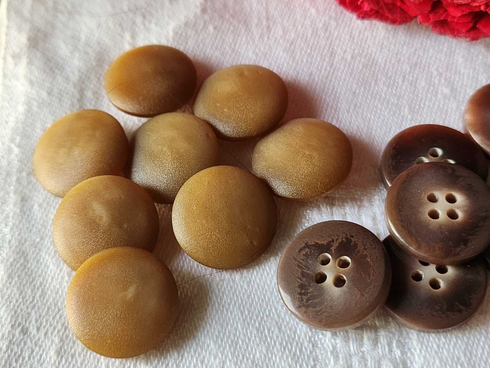 Lot 16 boutons vintage marron  2 series 1,7 cm ref 788