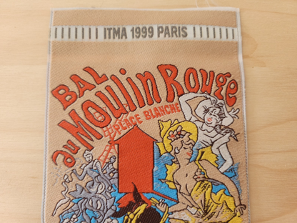 Customisation mercerie ornement tissu grand moulin rouge 22 cm  T1