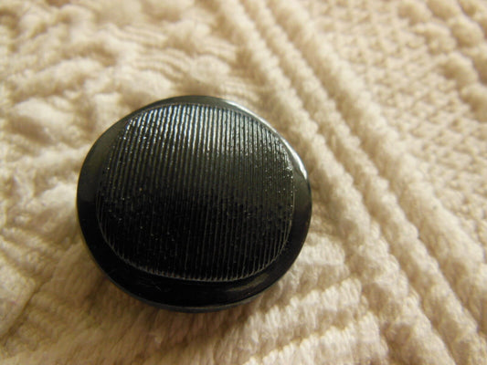Bouton ancien en verre gris anthracite foncé 2,6 cm vintage D6O
