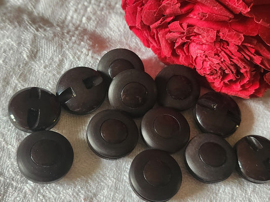 Lot 12 boutons vintage marron à pied 1,7 cm ref 3209