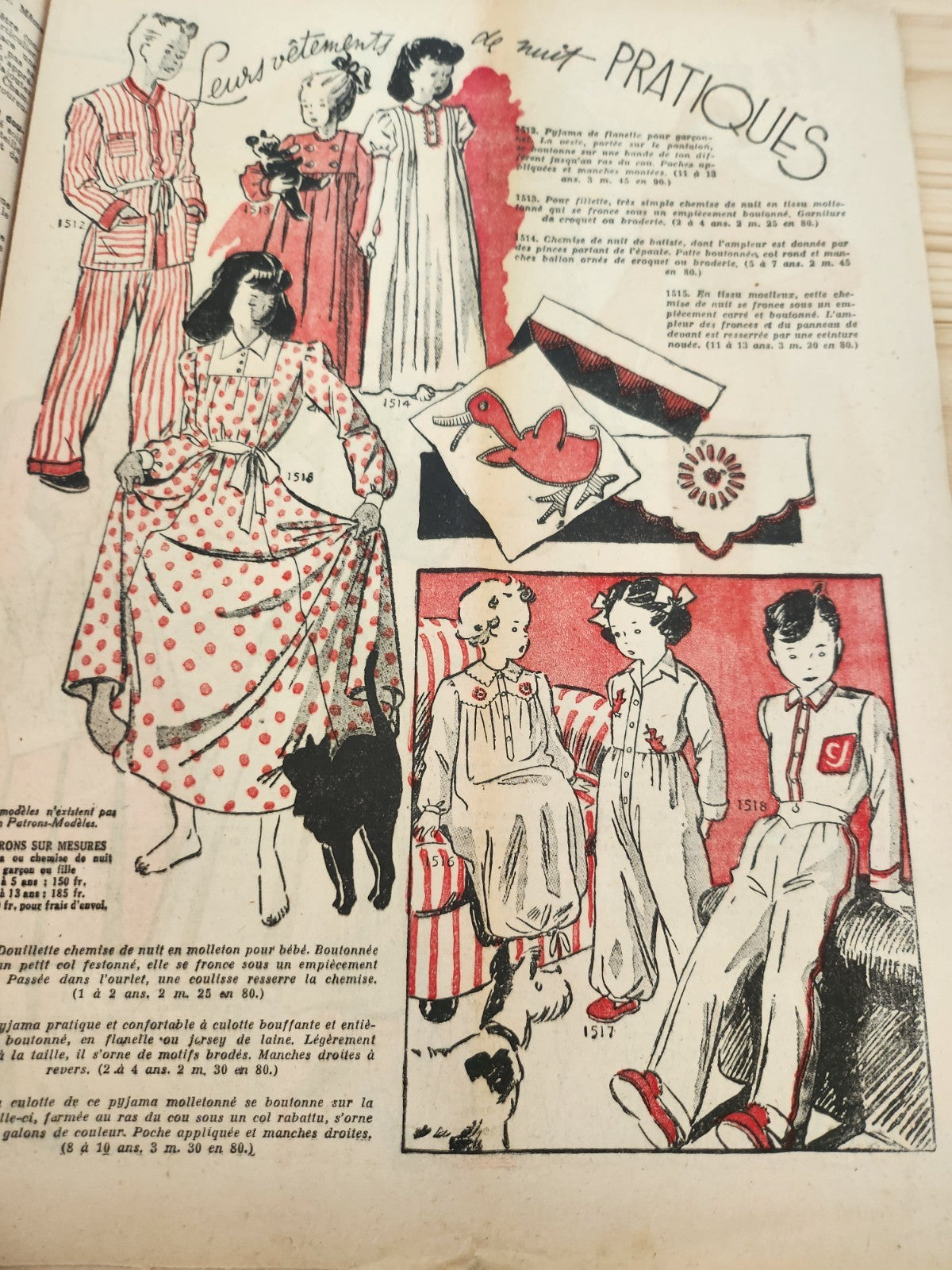 Le petit echo de la mode 1948 n°41 vêtement nuit enfant fleur sur tulle