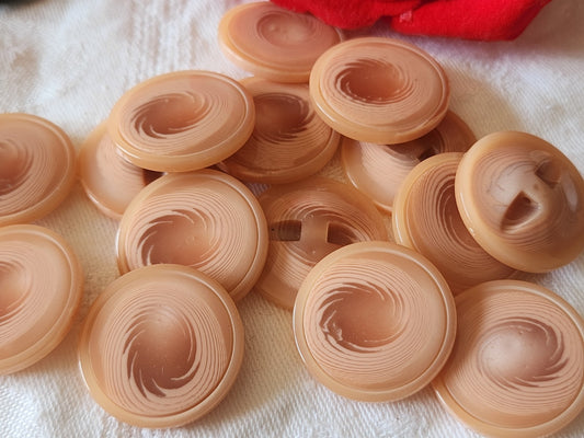 Lot 6 gros boutons vintage camaïeu rose pied 2,5 cm ref 6037