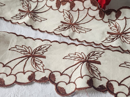Large bordure galon vintage cuisine cerse marron 2 m 20 sur 9 cm A3