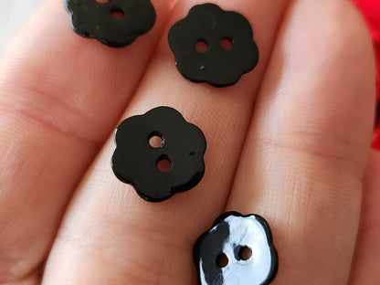 Lot 14 boutons vintage en nacre bleu/noir   fleur 1,2  cm 12 mm  ref 4017