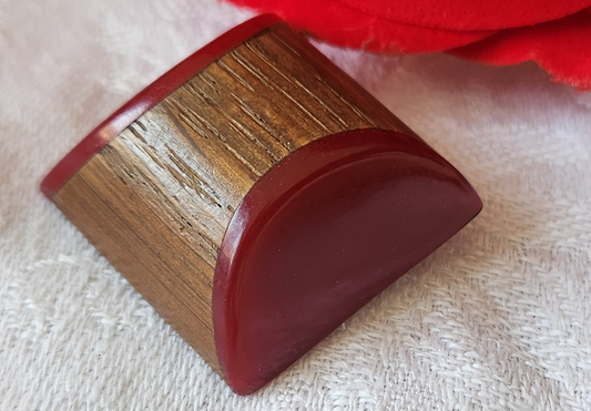 Gros bouton ancien bakelite bois 2,7 sur 2,8 cm G18J