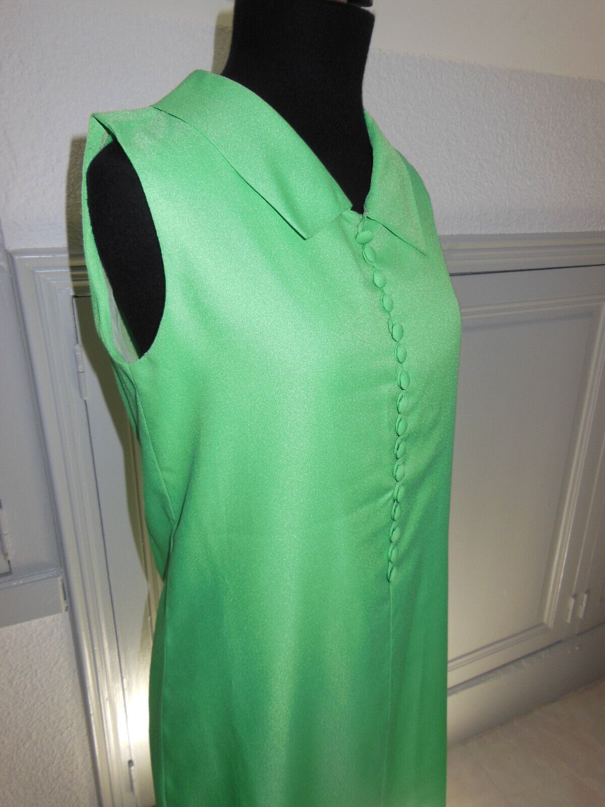 Pur vintage robe ancienne verte année 60/70  taille  38/40 ? B1