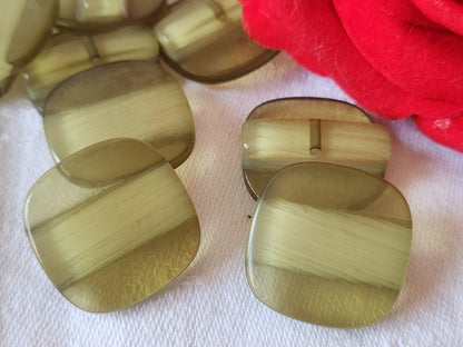 Lot 6 boutons vintage vert pied barre 2,2 cm ref 1606