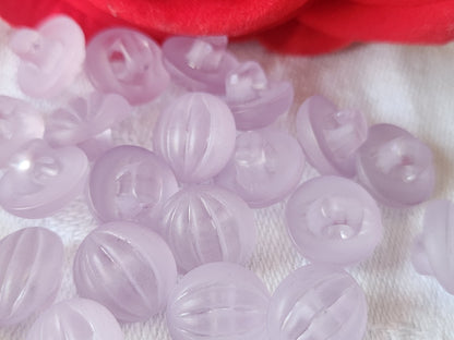 Lot 23 boutons vintage violet lilas bord mat bombé pied 1,1 cm ref 1280
