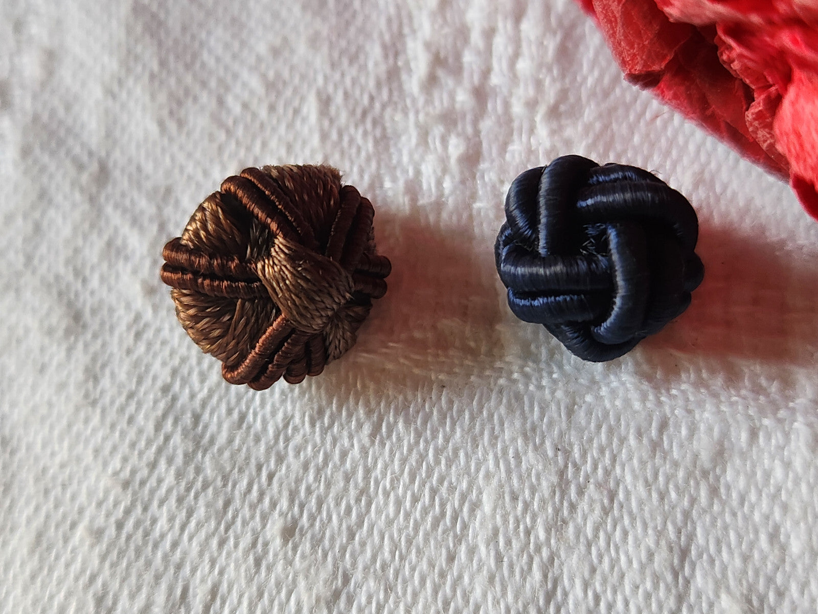 Duo mini boutons ancien   passementerie 1,1 cm G3D